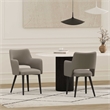 Tremont Taupe Leatherette Dining Arm Chair with Metal Legs - Set of 2