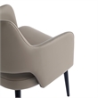 Tremont Taupe Leatherette Dining Arm Chair with Metal Legs - Set of 2