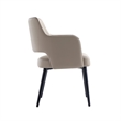 Tremont Taupe Leatherette Dining Arm Chair with Metal Legs - Set of 2