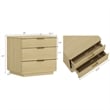Payton Modern Nightstand with 6 Drawers in Natural Oak and Gold - Set of 2