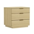 Payton Modern Nightstand with 6 Drawers in Natural Oak and Gold - Set of 2