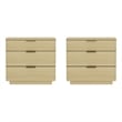 Payton Modern Nightstand with 6 Drawers in Natural Oak and Gold - Set of 2
