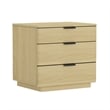 Payton Modern Nightstand with 6 Drawers in Natural Oak and Black - Set of 2