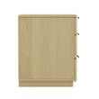 Payton Modern Nightstand with 6 Drawers in Natural Oak and Black - Set of 2