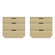 Payton Modern Nightstand with 6 Drawers in Natural Oak and Black - Set of 2