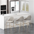 Gracie Stone and Gold Leatherette Barstool with Steel Legs - Set of 3