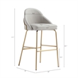Gracie Stone and Gold Leatherette Barstool with Steel Legs - Set of 3