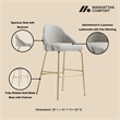 Gracie Stone and Gold Leatherette Barstool with Steel Legs - Set of 3