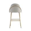 Gracie Stone and Gold Leatherette Barstool with Steel Legs - Set of 3