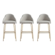 Gracie Stone and Gold Leatherette Barstool with Steel Legs - Set of 3