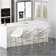 Gracie White and Gold Leatherette Barstool with Steel Legs - Set of 3