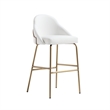 Gracie White and Gold Leatherette Barstool with Steel Legs - Set of 3