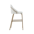 Gracie White and Gold Leatherette Barstool with Steel Legs - Set of 3