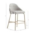 Gracie Stone and Gold Leatherette Counter Stool  with Steel Legs - Set of 3