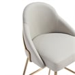 Gracie Stone and Gold Leatherette Counter Stool  with Steel Legs - Set of 3