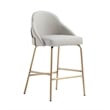 Gracie Stone and Gold Leatherette Counter Stool  with Steel Legs - Set of 3