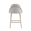 Gracie Stone and Gold Leatherette Counter Stool  with Steel Legs - Set of 3