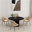Gracie Tan and Black Leatherette Dining Chair with Steel Legs - Set of 4