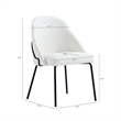 Gracie White and Black Leatherette Dining Chair with Steel Legs - Set of 4