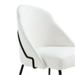 Gracie White and Black Leatherette Dining Chair with Steel Legs - Set of 4