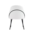 Gracie White and Black Leatherette Dining Chair with Steel Legs - Set of 4