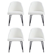 Gracie White and Black Leatherette Dining Chair with Steel Legs - Set of 4