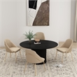 Gracie Tan and Gold Leatherette Dining Chair with Steel Legs - Set of 4