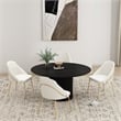 Gracie White and Gold Leatherette Dining Chair with Steel Legs - Set of 4