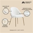 Gracie White and Gold Leatherette Dining Chair with Steel Legs - Set of 4