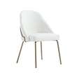 Gracie White and Gold Leatherette Dining Chair with Steel Legs - Set of 4