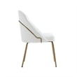 Gracie White and Gold Leatherette Dining Chair with Steel Legs - Set of 4
