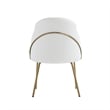 Gracie White and Gold Leatherette Dining Chair with Steel Legs - Set of 4
