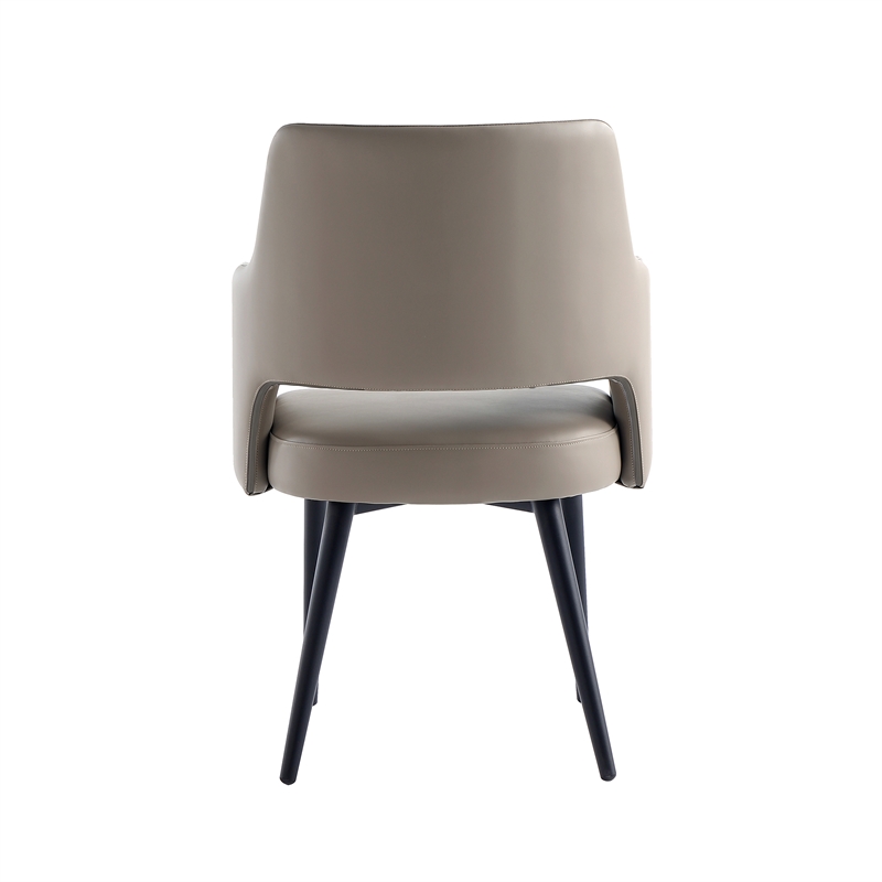 6-Piece Tremont Taupe Leatherette Dining Chair with Metal Legs