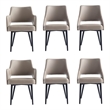 6-Piece Tremont Taupe Leatherette Dining Chair with Metal Legs
