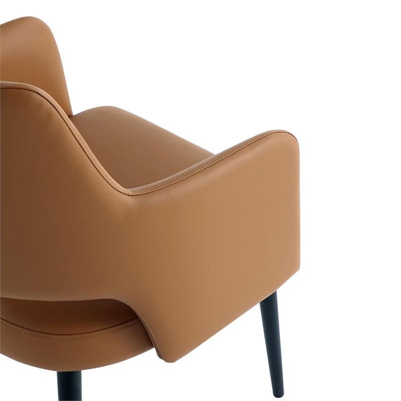 8-Piece Tremont Saddle Leatherette Dining Chair with Metal Legs