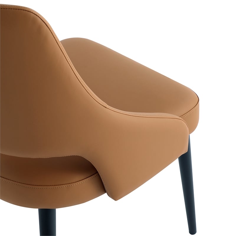 8-Piece Tremont Saddle Leatherette Dining Chair with Metal Legs