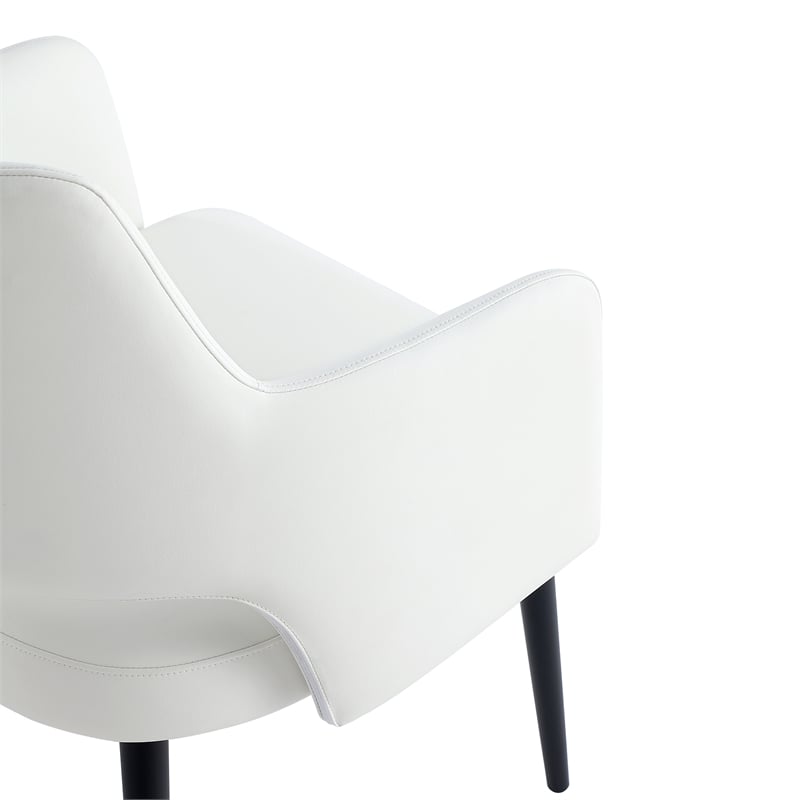 8-Piece Tremont White Leatherette Dining Chair with Metal Legs