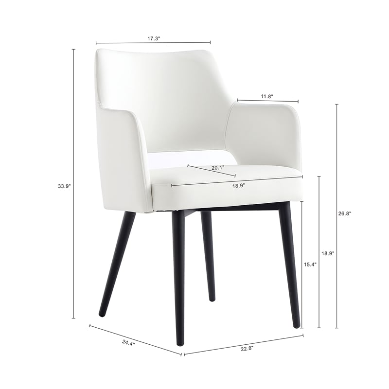 8-Piece Tremont White Leatherette Dining Chair with Metal Legs