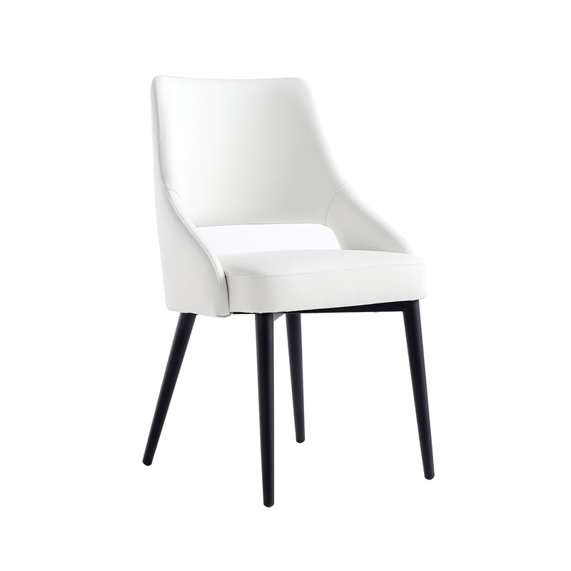 8-Piece Tremont White Leatherette Dining Chair with Metal Legs