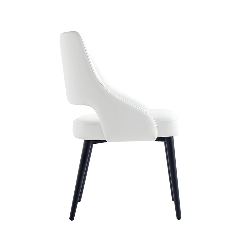 8-Piece Tremont White Leatherette Dining Chair with Metal Legs