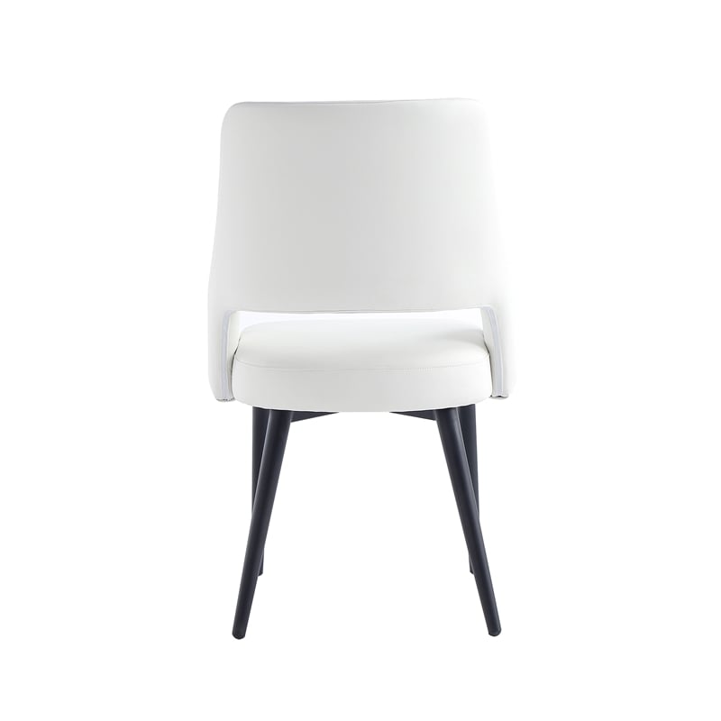 8-Piece Tremont White Leatherette Dining Chair with Metal Legs