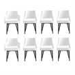 8-Piece Tremont White Leatherette Dining Chair with Metal Legs