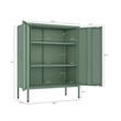 Naomi Modern 31.5 Accent Cabinet with 3 Adjustable Shelves in Green