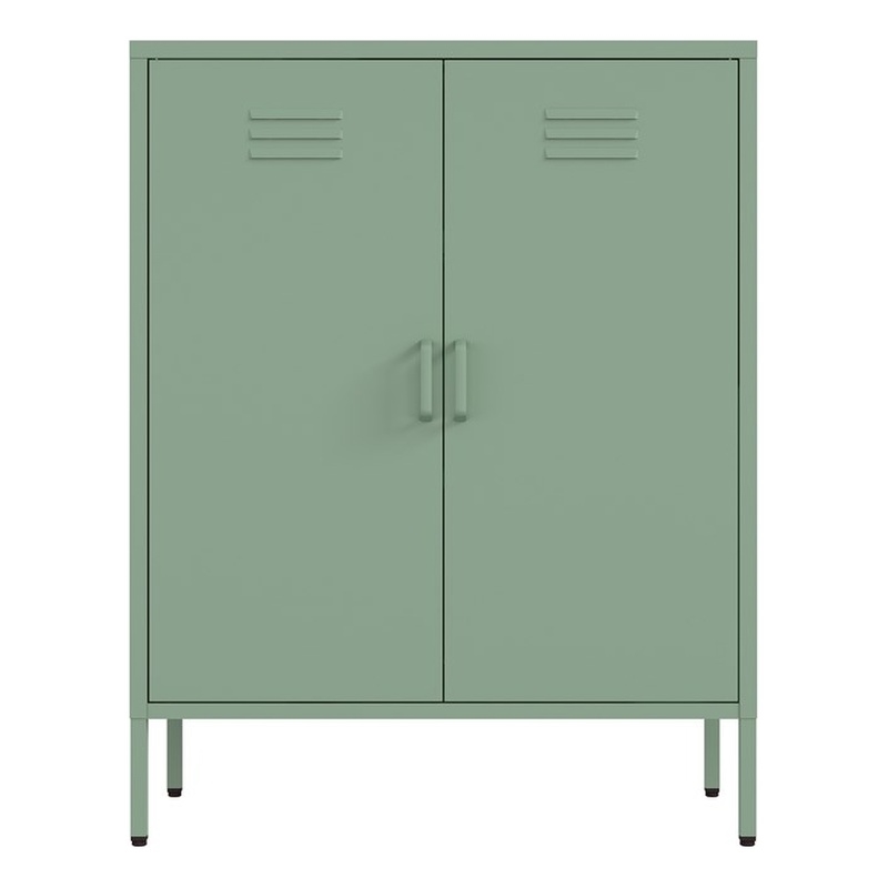 Naomi Modern 31.5 Accent Cabinet with 3 Adjustable Shelves in Green