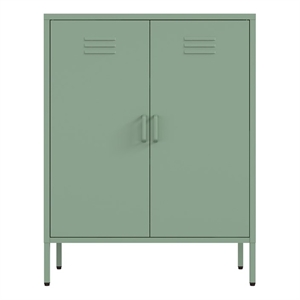 Naomi Modern 31.5 Accent Cabinet with 3 Adjustable Shelves in Green