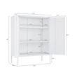 Naomi Modern 31.5 Accent Cabinet with 3 Adjustable Shelves in White