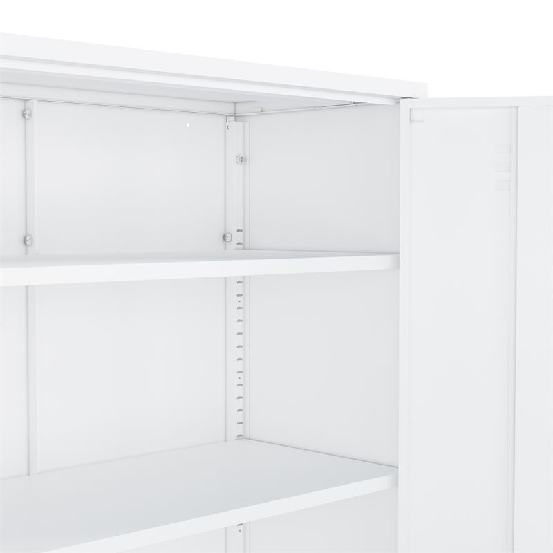 Naomi Modern 31.5 Accent Cabinet with 3 Adjustable Shelves in White
