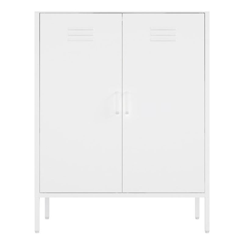 Naomi Modern 31.5 Accent Cabinet with 3 Adjustable Shelves in White