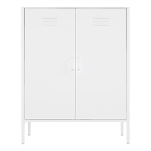 Naomi Modern 31.5 Accent Cabinet with 3 Adjustable Shelves in White