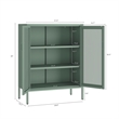 Amelia Modern 31.5 Accent Cabinet with 3 Adjustable Shelves in Green